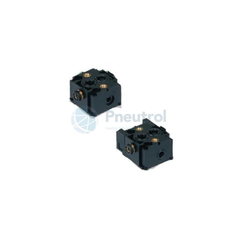 ASCO 35300071, Set of 2 Joinable End Subbases, Right-Hand Pressure Intake, Instant Fittings, 6/6 Polyamide Subbases