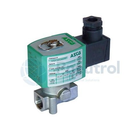 ASCO 8262K214S1W00FT - Series 262, Stainless Steel, 115V AC, NPT1/4, 2/2 NC, Solenoid Valves Direct Operated For High Pressure F