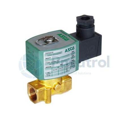 ASCO E263K002S1N00F8 - 2/2 NC, 230V AC, Brass, G3/8, Series 263, ASCO Direct Operated Solenoid Valves for High Pressure Fluids