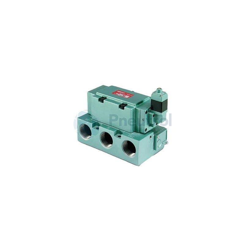 ASCO 146PA43AK011B30 - Single Air Pilot Spring Return, G1, 110-120/50-60 VAC, Flush Locking Override - Series 238 Solenoid Valve