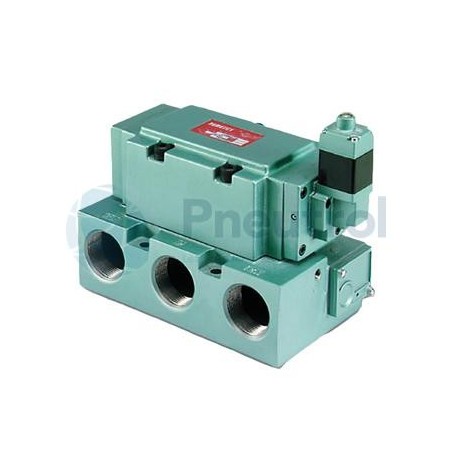 ASCO 146PA43AK011B30 - Single Air Pilot Spring Return, G1, 110-120/50-60 VAC, Flush Locking Override - Series 238 Solenoid Valve