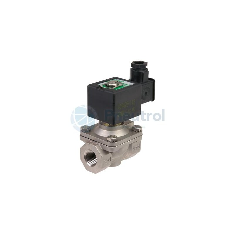 ASCO SCB210B030.110/DC - NPT1/2, NO, NBR, Stainless Steel Body, Series 210 Solenoid Valves Pilot Operated Hung Diaphragm