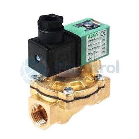 ASCO SCE238D001.12/DC - Brass Body, FPM, G3/8, 2/2 NC, Series 238 Solenoid Valves Pilot Operated Built in Pilot, Floating Diaphr