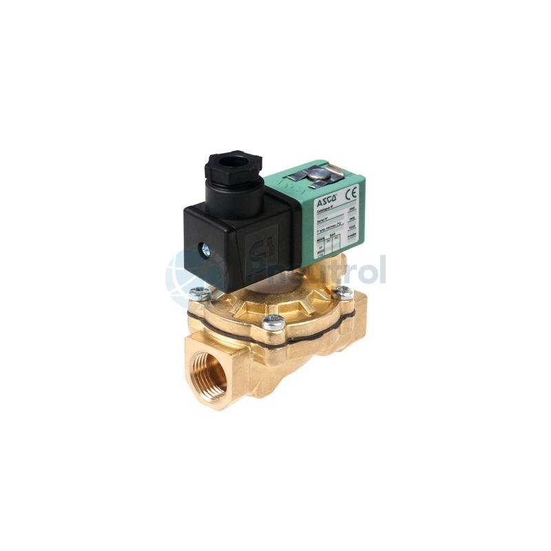 ASCO SCG238D016 - Brass Body, FPM, G1 1/4, 2/2 NC, Series 238 Solenoid Valves Pilot Operated Built in Pilot, Floating Diaphragm