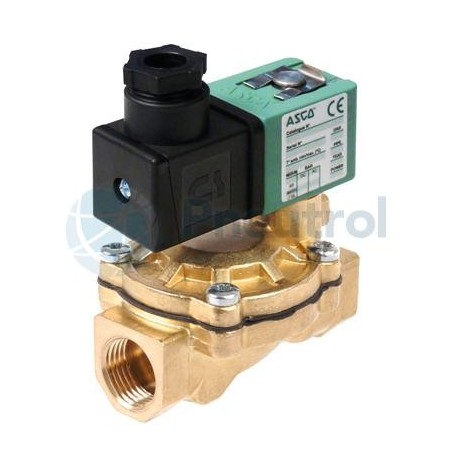 ASCO SCG238D016 - Brass Body, FPM, G1 1/4, 2/2 NC, Series 238 Solenoid Valves Pilot Operated Built in Pilot, Floating Diaphragm