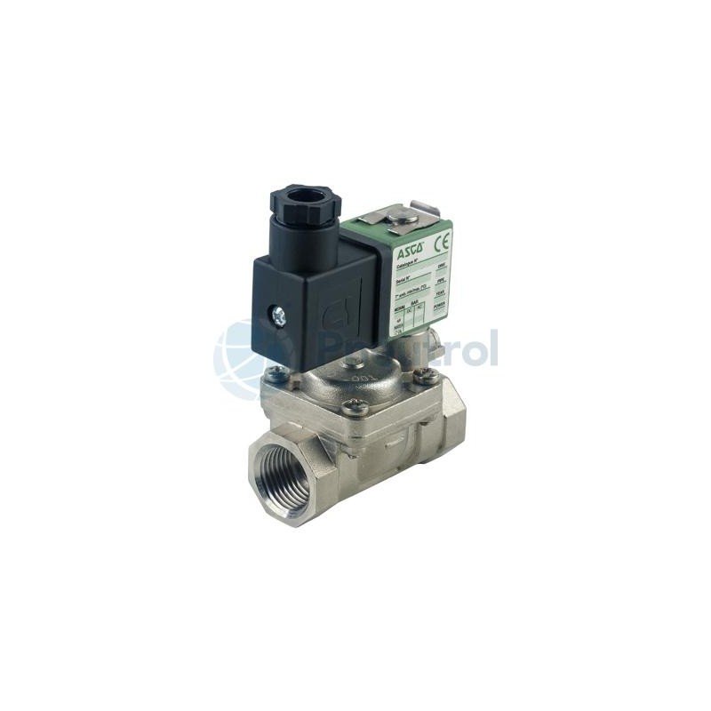 ASCO SCG238D101E 24/DC - EPDM, Stainless Steel, 2/2 NC, G3/8, Series 238 Solenoid Valves Built In Pilot, Floating Diaphragm