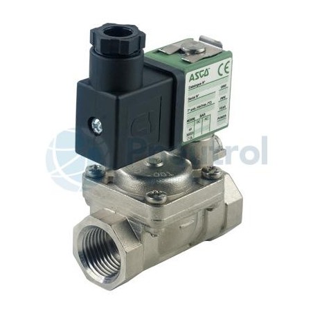 ASCO SCG238D101E 24/DC - EPDM, Stainless Steel, 2/2 NC, G3/8, Series 238 Solenoid Valves Built In Pilot, Floating Diaphragm