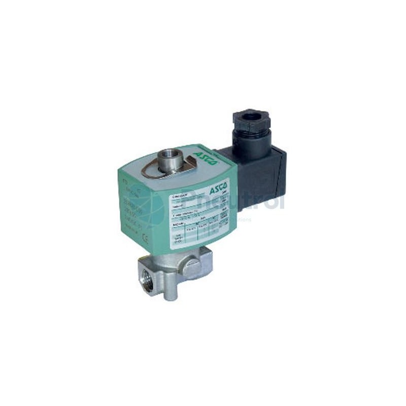 ASCO E314K068S1N00F8 - 3/2 NC, 230V AC, Stainless Steel Body, Series 314 - ASCO Direct Operated Solenoid Valves G1/4