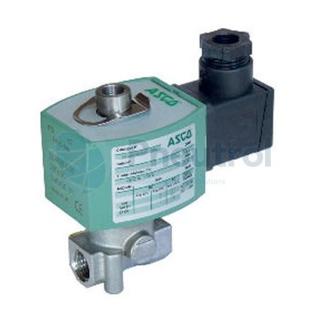 ASCO E314K068S1N00F8 - 3/2 NC, 230V AC, Stainless Steel Body, Series 314 - ASCO Direct Operated Solenoid Valves G1/4