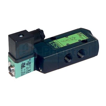 ASCO SCG551A005MS.12/DC - G1/4, 3/2 Solenoid Air Piloted, Spring Return Valve (Monostable)