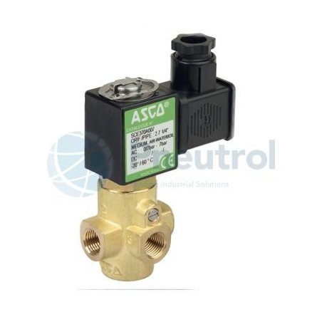 ASCO EMB370A021 - G1/4, Normally Open, 2.0mm Orifice, Brass Body, Direct Operated Core Disc Solenoid Valve