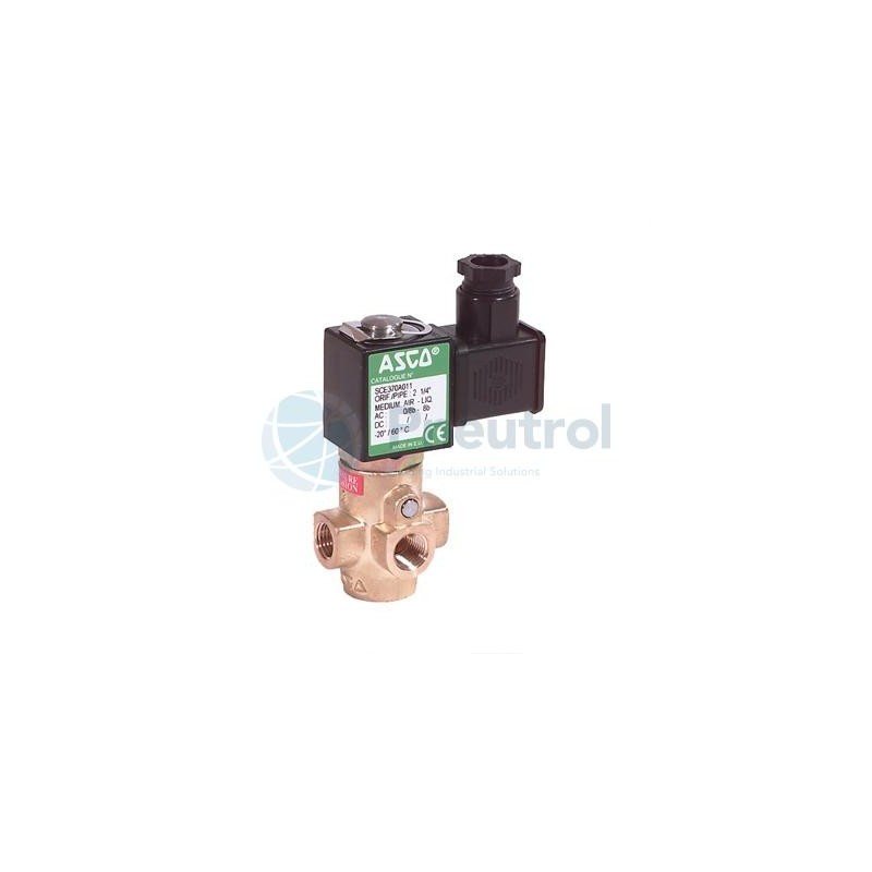 ASCO EMB370A026 - G1/4, Universal, 2.0mm Orifice, Brass Body, Direct Operated Core Disc Solenoid Valve