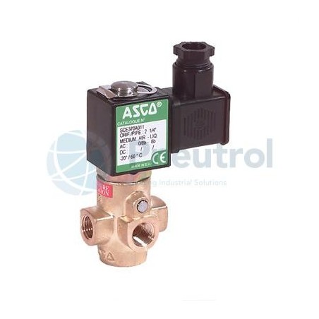 ASCO EMB370A026 - G1/4, Universal, 2.0mm Orifice, Brass Body, Direct Operated Core Disc Solenoid Valve