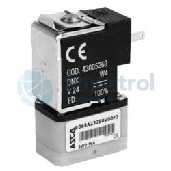 ASCO 0068A232S0V00F1 24/DC - 3/2 U, 24VDC, 0.8mm Orifice Size, 1/4-28 UNF, -0.9-8 Bar, FPM, Series 068 Solenoid Valves Push-In H