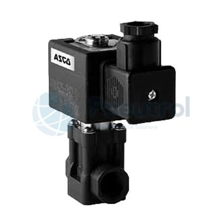 ASCO SCG296A007 - 2/2 NC, G1/4, FFPM, PEEK Body, 2mm Orifice, 0-3 Bar, Bellow Seals, Fluid Isolation, Series 296 Solenoid Valves