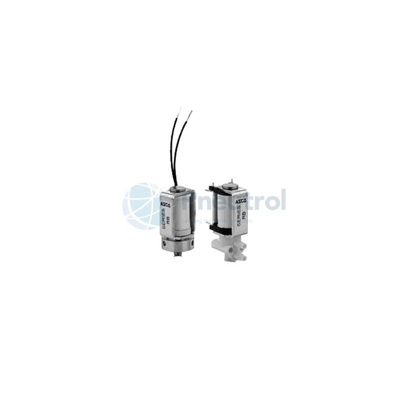 ASCO RHB204H30B - 2/2 NC, 3.17MM Push-in Hose Connection PBT, 5VDC, 0.8mm Orifice, -0.9 - 6.9 Bar, Series RB Micro Solenoid Valv