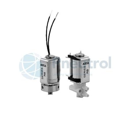 ASCO RHB3B6H85B - 3/2 NC, 3.17mm Push-in Hose PBT, 12VDC, 2.0mm & 1.3mm Orifice, -0.9 - 1.7 Bar, Series RB Micro Solenoid Valve