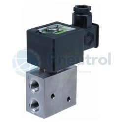 ASCO EF8327B002 24/DC - G1/4, Universal, 5.7mm Orifice, Stainless Steel Body, Direct Operated Core Disc Solenoid Valve