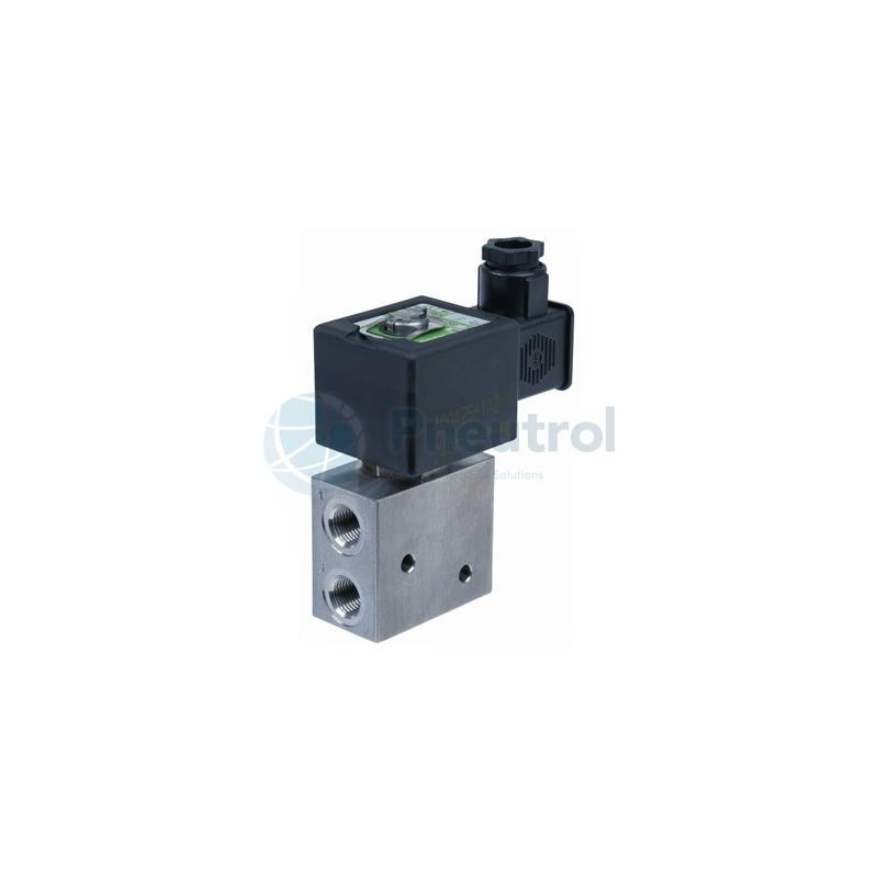 ASCO EF8327B002 24/DC - G1/4, Universal, 5.7mm Orifice, Stainless Steel Body, Direct Operated Core Disc Solenoid Valve