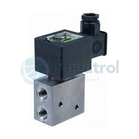 ASCO EF8327B002 24/DC - G1/4, Universal, 5.7mm Orifice, Stainless Steel Body, Direct Operated Core Disc Solenoid Valve