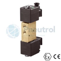 ASCO EF8327B051 - G1/4, 3/2, Brass, Solenoid Valve. Redundant, Direct Operated, Balanced Poppet