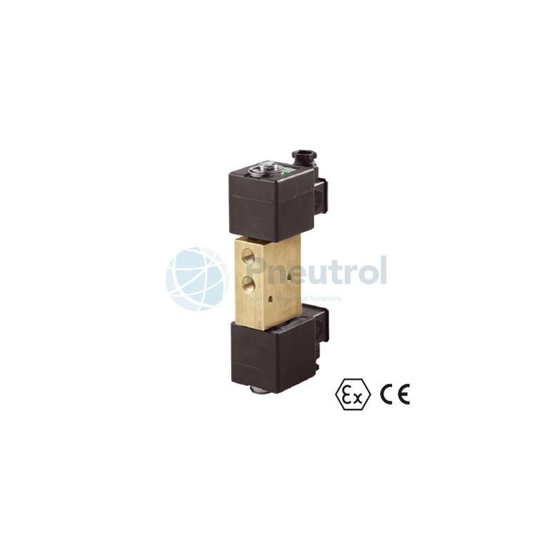 ASCO EF8327B051 - G1/4, 3/2, Brass, Solenoid Valve. Redundant, Direct Operated, Balanced Poppet