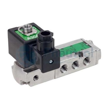 ASCO EF8551G321 - G1/4, 5/2 Stainless Steel Solenoid, Air Piloted, Spring Return Valve (monostable)