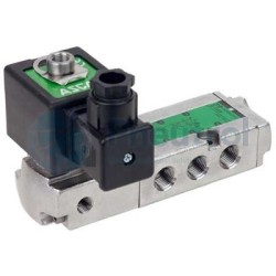 ASCO EF8551G339 - G1/4, 5/3 Stainless Steel Solenoid, W3 Pressure Release, Air Piloted and Return