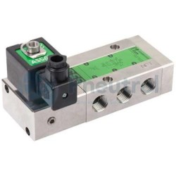 ASCO EF8553G321 - G1/2, 5/2 Stainless Steel Solenoid, Air Piloted, Spring Return Valve (monostable)