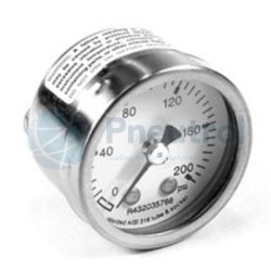 AVENTICS - R432035768 - Pressure gauge, Series PG1-SFB (GAUGE 1.5 IN 1/8 200 PSI SS)