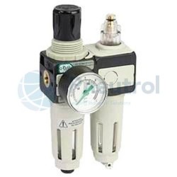 NUMATICS 34203290 - G1/4, Series 342 Mod 112, Filter Regulator and Lubricator System, Semi-automatic drain with Pressure Gauge