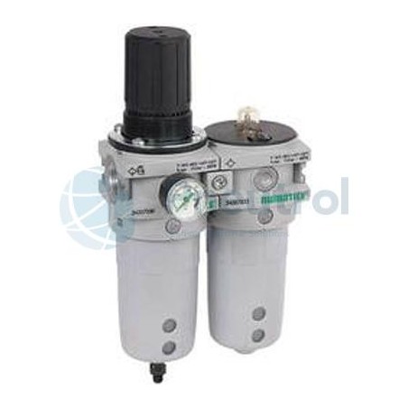 NUMATICS 34207237 - G3/4, Series 342 Filter, Regulator and Lubricator System, Semi-automatic drain without pressure gauge