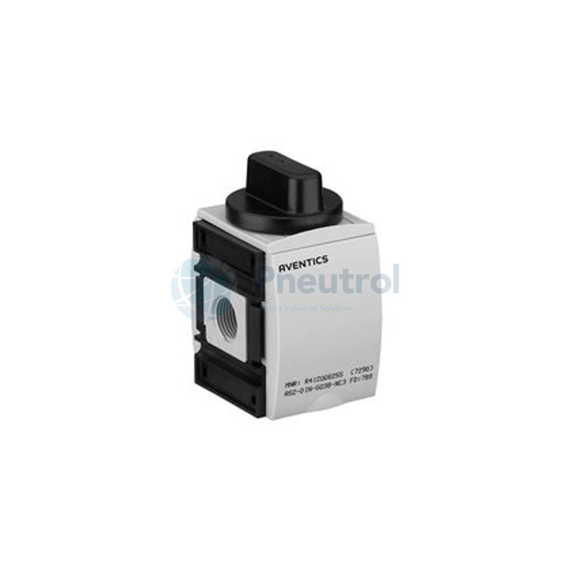 AVENTICS - R412006256 - 3/2-shut-off valve, mechanically operated, Series AS2-SOV-MAN (AS2-SOV-G014-MAN-4-ST)