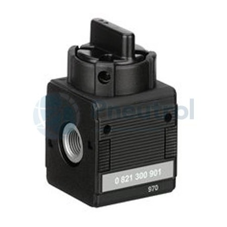 AVENTICS - 0821300982 - 3/2-shut-off valve, mechanically operated, Series NL4-BAV (NL4-BAV-G012-3/2NO-MAN-SS-2)