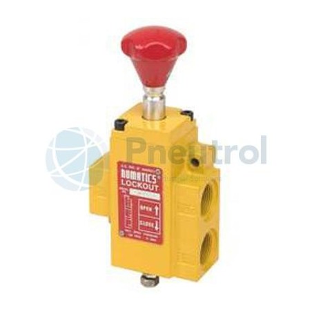 NUMATICS VL40G08Y - G1, Manual lockout Valve, Aluminium Alloy, Lockout Series