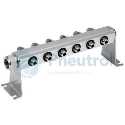 ASCO 88100915 - Inlet Size G1/2, Orifice Size 6.8mm, No. Of Outlets 2, Series 881 - ASCO Supply Rail With Pressure Isolation Val