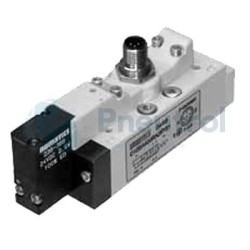 ASCO C12BB400RA26Y61 - Series C12, 5/2 Way Spool Valve, Solenoid Air Operated Return, M12 Connection