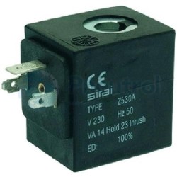 SIRAI Z530A.110/50-120/60 - 9W, PET, IP65, With Plug Connector, Replacement Coil for Sirai Solenoid Valves