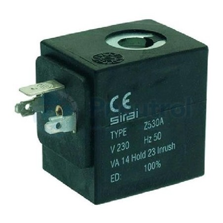 SIRAI Z530A.110/50-120/60 - 9W, PET, IP65, With Plug Connector, Replacement Coil for Sirai Solenoid Valves