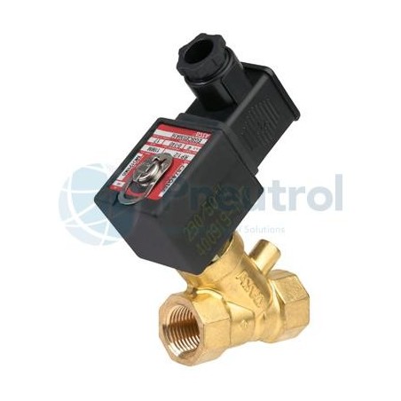 ASCO EGSCE030A016.110/50 - 2/2 NC, G1/2, Orifice Size 11mm, Series 030 Direct Operated Brass Low Pressure Gas Solenoid Valves